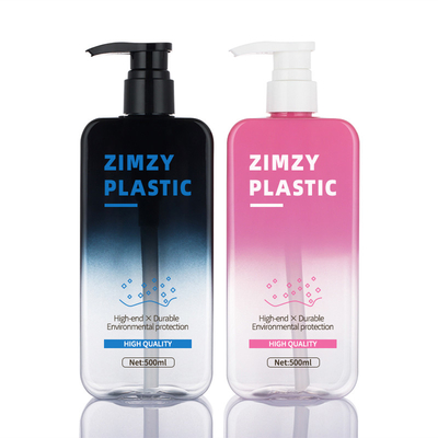 High Quality Square Gradient Black Pastel Pink Cosmetic Skincare  Custom Color Shampoo Bottle