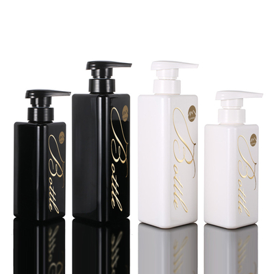 Wholesale 100ml 200ml 300ml Triangle Shape Recycle Plastic Pet Lotion Container Black Airless Pump 500ml Shampoo Bottles