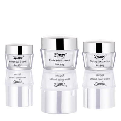 Wholesale 15g 30g 50g Acrylic Double Wall Plastic Empty Cosmetic Body Butter Face Cream Jar Pot With Lip