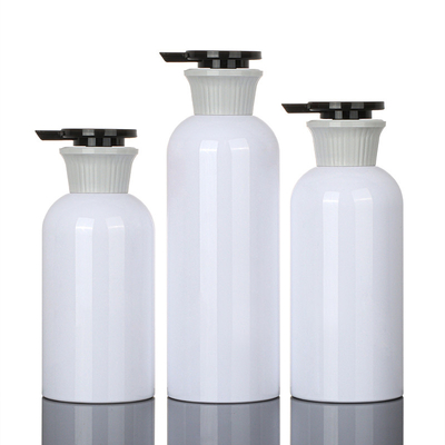 400ml Empty Containers Round Lotion Plastic PET Shampoo And Conditioner Airless Pump Bottle