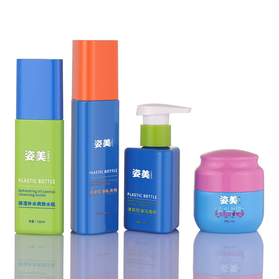 Screw Cap Cosmetic Packaging Sets , 150ml 200ml Plastic Cosmetic Containers