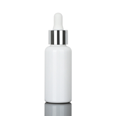 Silver Cosmetic Dropper Bottle 50ml For Essential Oil 34mm Diameter
