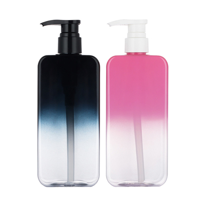 500ml Empty Clear Cosmetic Lotion Bottle With Airless Pump Gradient Pink Black