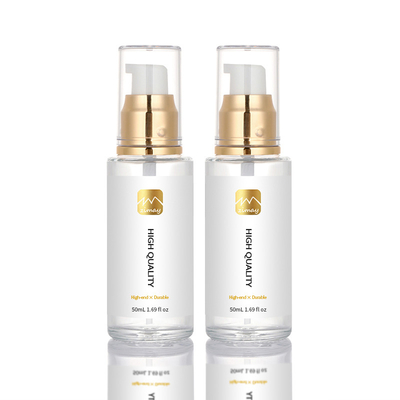 50ml Glass Luxury Matte Empty Cosmetics Serum Hair Oil Lotion Containers With Luxury Gold Top