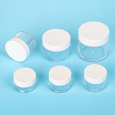Clear Double Wall Custom 15g 20g 30g 80g Mini Empty Round Shape Bottom Cream Jar