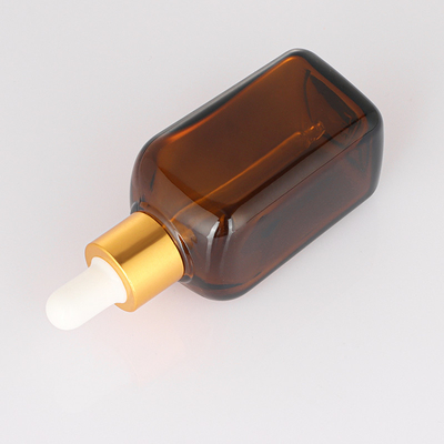 50ml Transparent square amber skin care eyelash fashion attractive design serum empty dropper bottle