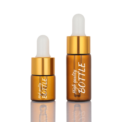 Frosted 5ml 10ml Empty Cosmetic Bottle Amber Dropper Round Face Serum Bottle