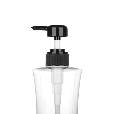 Transparent Cylinder Round Cosmetic Lotion Bottle 400ML 600ML Black Pump