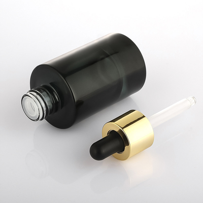 Eco friendly empty plastics luxury black 30ml hair oil serum perfume dropper bottle