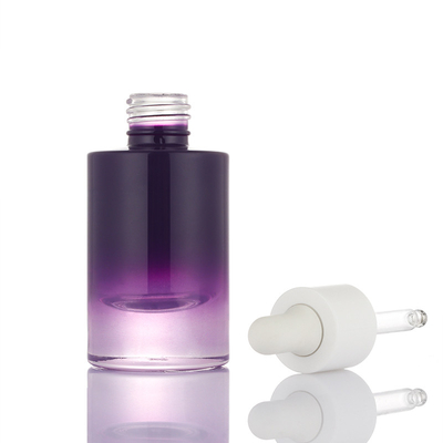New design small ombre purple white pump 30ml  empty serum container dropper bottle