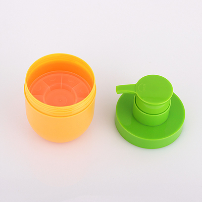 Wholesale greem and orange unique airless 50ml cosmetics empty  face lotion bottle