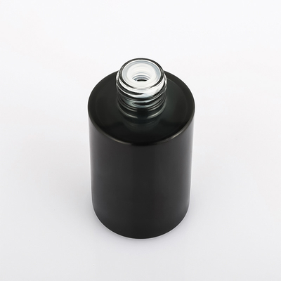 30ml Black Frosted Glass Round Modern Novel Design Cosmetic Packaging Serum Essential Oil Dropper Bottle 1 Oz