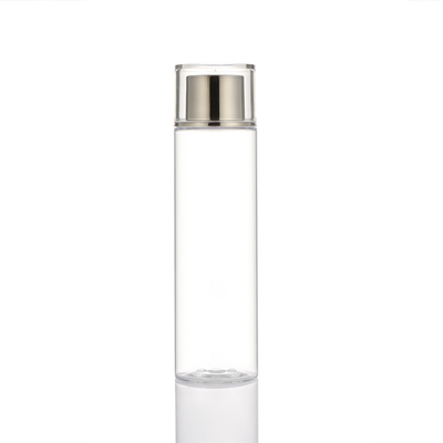 Round Shape Plastic Screw Cap Bottles PET Empty Skincare Suit Transparent