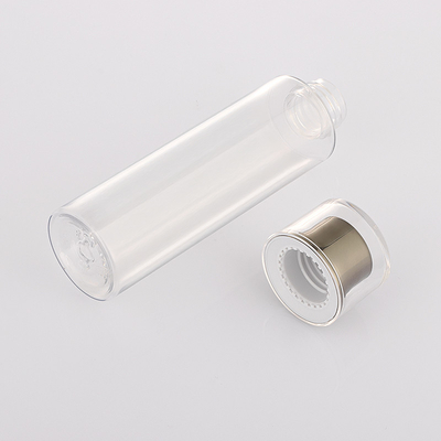Round Shape Plastic Screw Cap Bottles PET Empty Skincare Suit Transparent