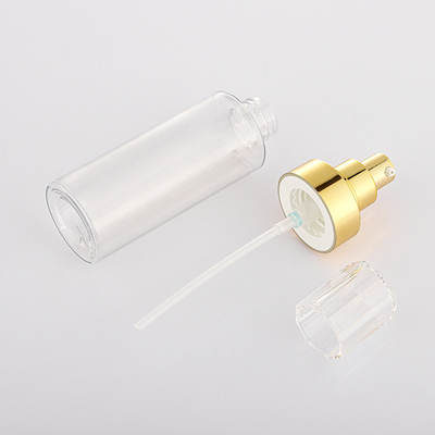 Factory price high quality transparent gold pump lotion body cleanser empty bottle