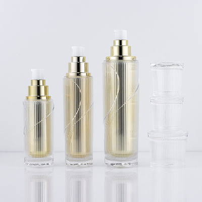 50g Cosmetic Packaging Sets Gold Empty Acrylic Pump Bottle Cosmetic Jar Suit