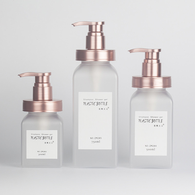 Rectangle Clear Matte PETG Cosmetic Plastic Jar Body Pump Shampoo Lotion Bottle