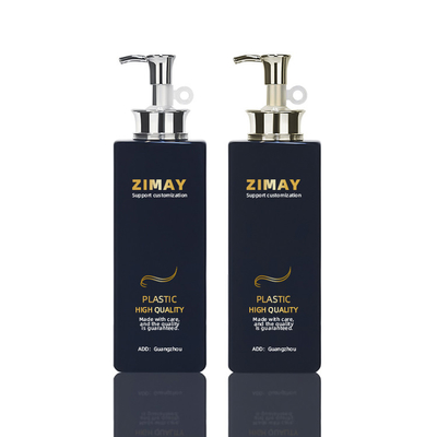 Black 580ml PETG Plastic Square Body Wash Bottles With Lotion Pump