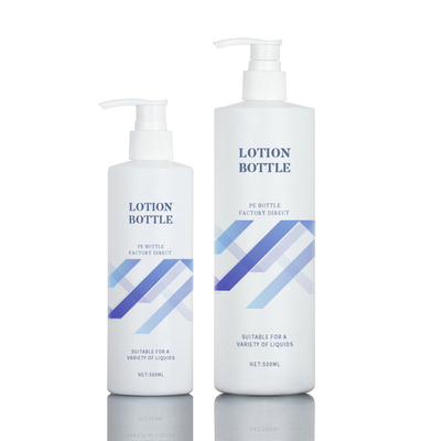143mm 300ml White PE Round Cosmetic Lotion Bottle For Shower Gel Packaging