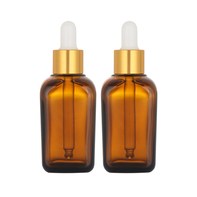 Customize Refillable Hair Oil Dropper Bottle Square Glass Material 50ml