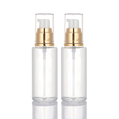 50ml Empty Frosted Glass Lotion Spray Bottle With Pump Cosmetic Packaging
