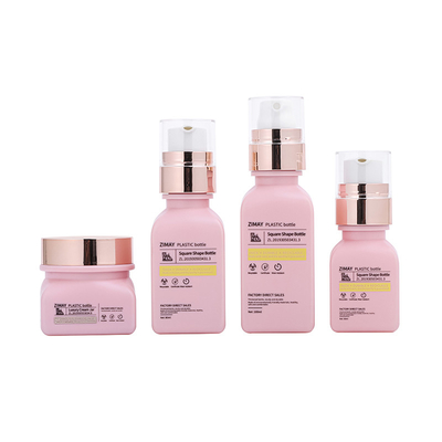 Custom made plastic bottles set for cosmetic skincare Jar Packaging suit