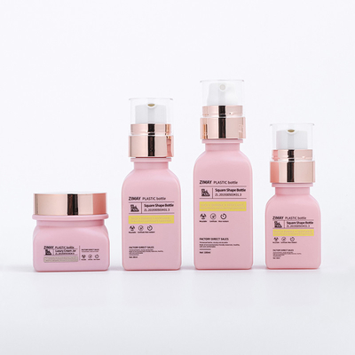 Custom made plastic bottles set for cosmetic skincare Jar Packaging suit