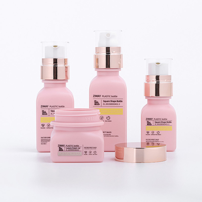 Custom made plastic bottles set for cosmetic skincare Jar Packaging suit