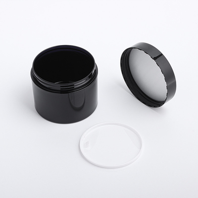 Factory wholesale empty Glossy matte black dark pet cosmetic eye face cream jar
