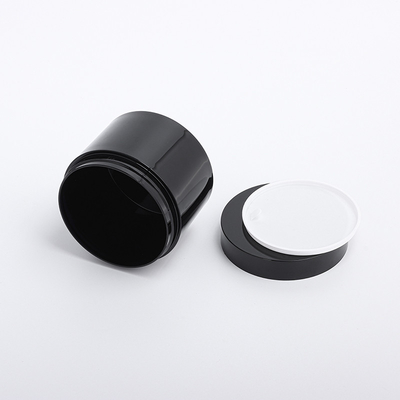 Factory wholesale empty Glossy matte black dark pet cosmetic eye face cream jar