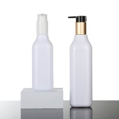 New PET Round lotion pump Shampoo bottle Shower Gel with gold pump bottle