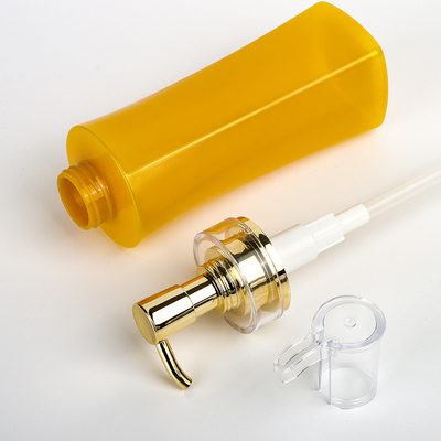 Plastic Amber Soap Foam Pump Yellow Shampoo Bottle With Three Different Pump