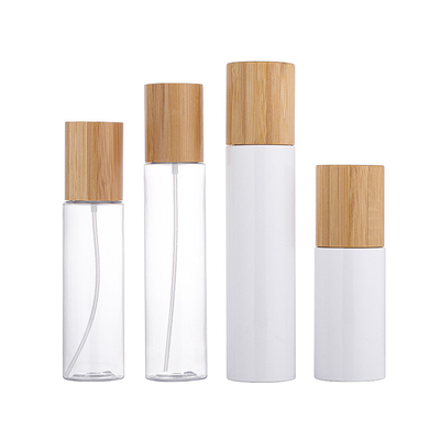 Eco Friendly PET Plastic Cosmetic Packaging Shampoo Bottles with Bamboo Pump lid