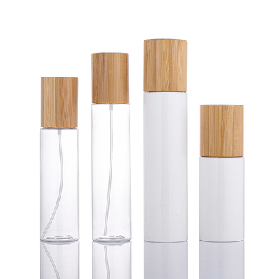 Eco Friendly PET Plastic Cosmetic Packaging Shampoo Bottles with Bamboo Pump lid