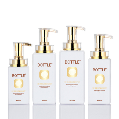 Frosted Airless Lotion Pump Bottles , Gold Lid Cosmetic Pump Dispenser