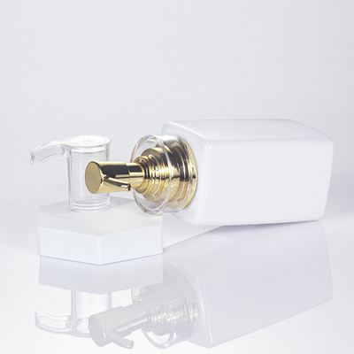 Frosted Airless Lotion Pump Bottles , Gold Lid Cosmetic Pump Dispenser