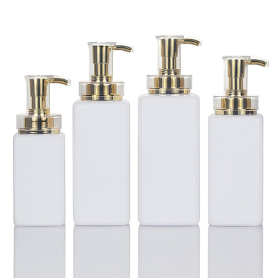 Frosted Airless Lotion Pump Bottles , Gold Lid Cosmetic Pump Dispenser