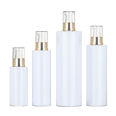 White plastic cosmetic hair mist alchohol packaging container continuous room hotel 500ml gold top 250ml spray bottle