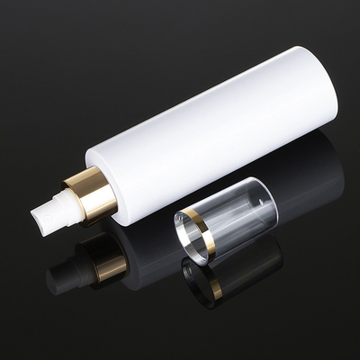 White plastic cosmetic hair mist alchohol packaging container continuous room hotel 500ml gold top 250ml spray bottle