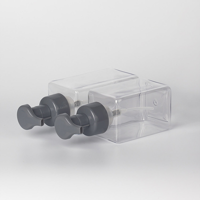 High quality PETG transparent square bottle with lotion foam pump for shampoo