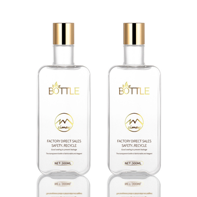 300ml Disc Cap Bottle Transparent PETG Material Recycable With Gold Lid