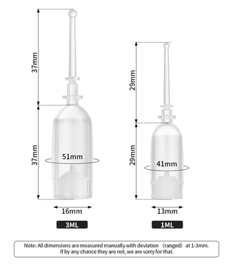 Transparent  2 Ml Serum Vials , Airless  Cosmetic Serum Bottles Screen Printing