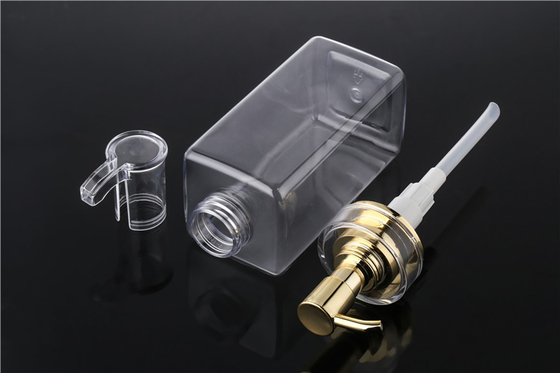 Luxury 300ml 400ml 500ml Hotel Empty Conditioner Packaging16oz Men Clear Lotion Plastic Shampoo Bottle With Gold Pump