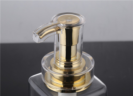 Luxury 300ml 400ml 500ml Hotel Empty Conditioner Packaging16oz Men Clear Lotion Plastic Shampoo Bottle With Gold Pump