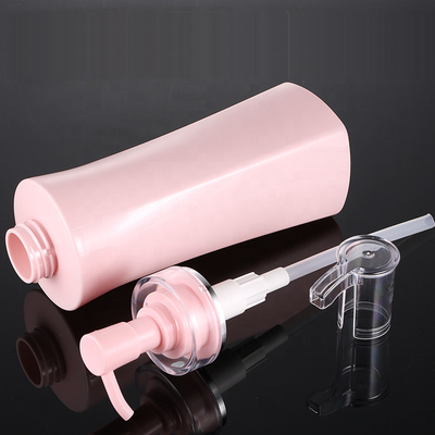 Wholesale 350ml 500ml Luxury Pink Square Airless Refillable Shower Gel Empty Pump Bottles Body Lotion Container