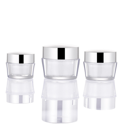 Wholesale 15g 30g 50g Acrylic Double Wall Plastic Empty Cosmetic Body Butter Face Cream Jar Pot With Lip