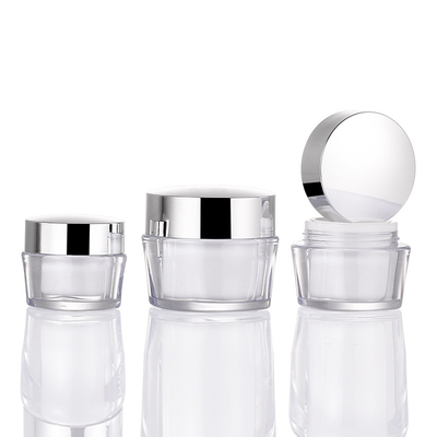Wholesale 15g 30g 50g Acrylic Double Wall Plastic Empty Cosmetic Body Butter Face Cream Jar Pot With Lip