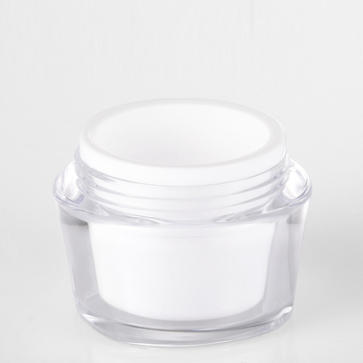 Wholesale 15g 30g 50g Acrylic Double Wall Plastic Empty Cosmetic Body Butter Face Cream Jar Pot With Lip
