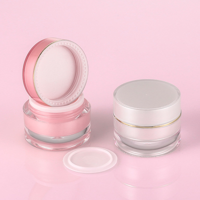 10g 20g 30g Plastic Cosmetic Face Cream Packaging Pink Round Pet Empty Jars