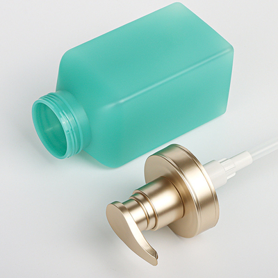 Luxury 500ml 750ml Matte Light Green Square Body Wash Soap Airless Salon Packaging Shampoo Bottle With Gold Pump